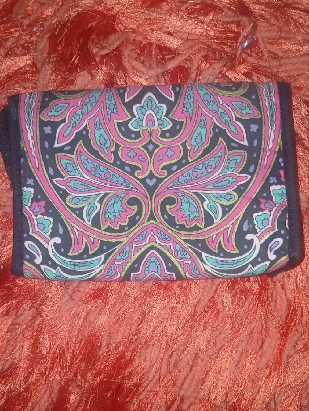 Mary Kay Vintage 90s Paisley Print  Cosmetic Clutch W/ Mirror